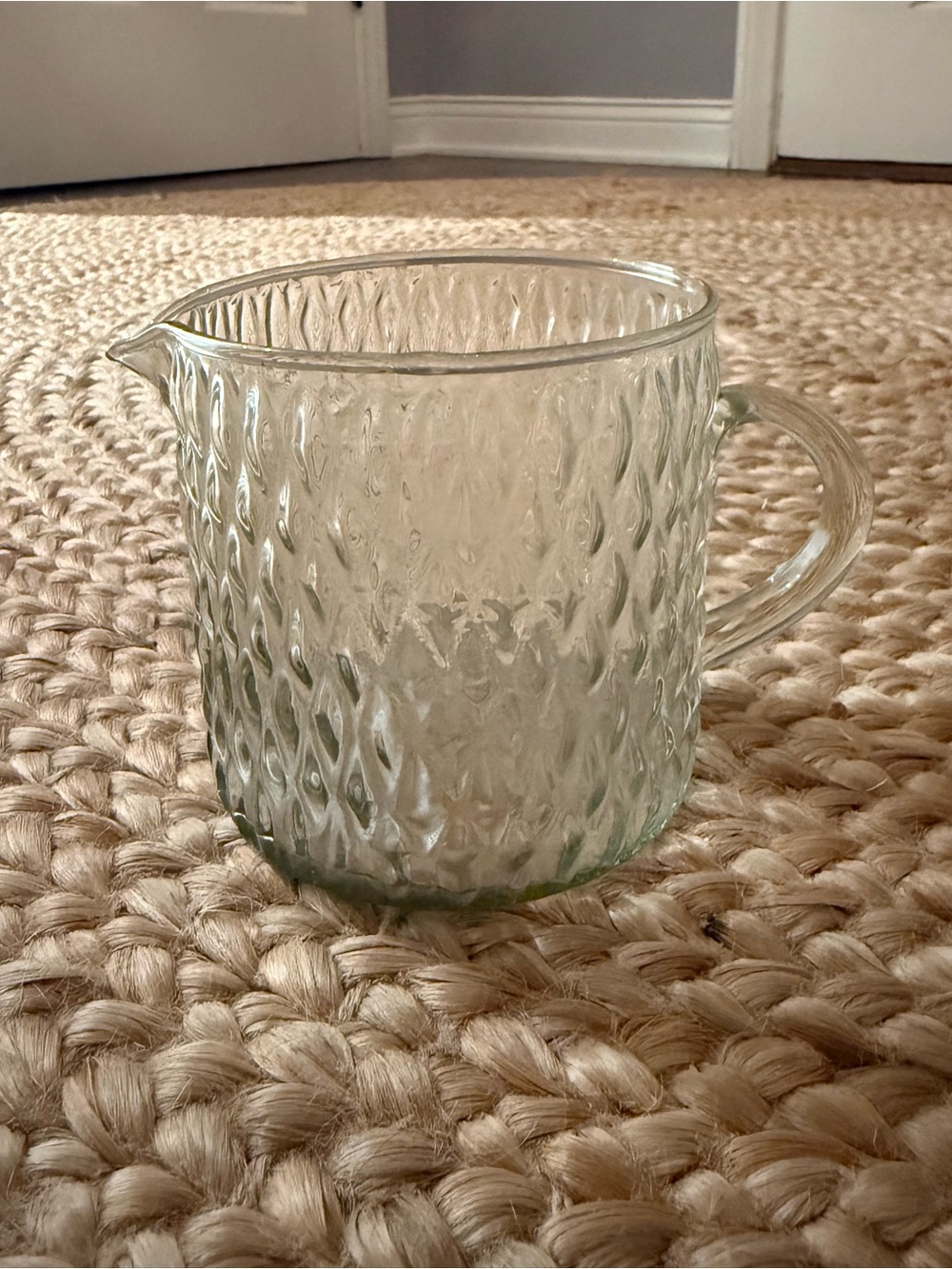Textured Clear Glass Pitcher Jug